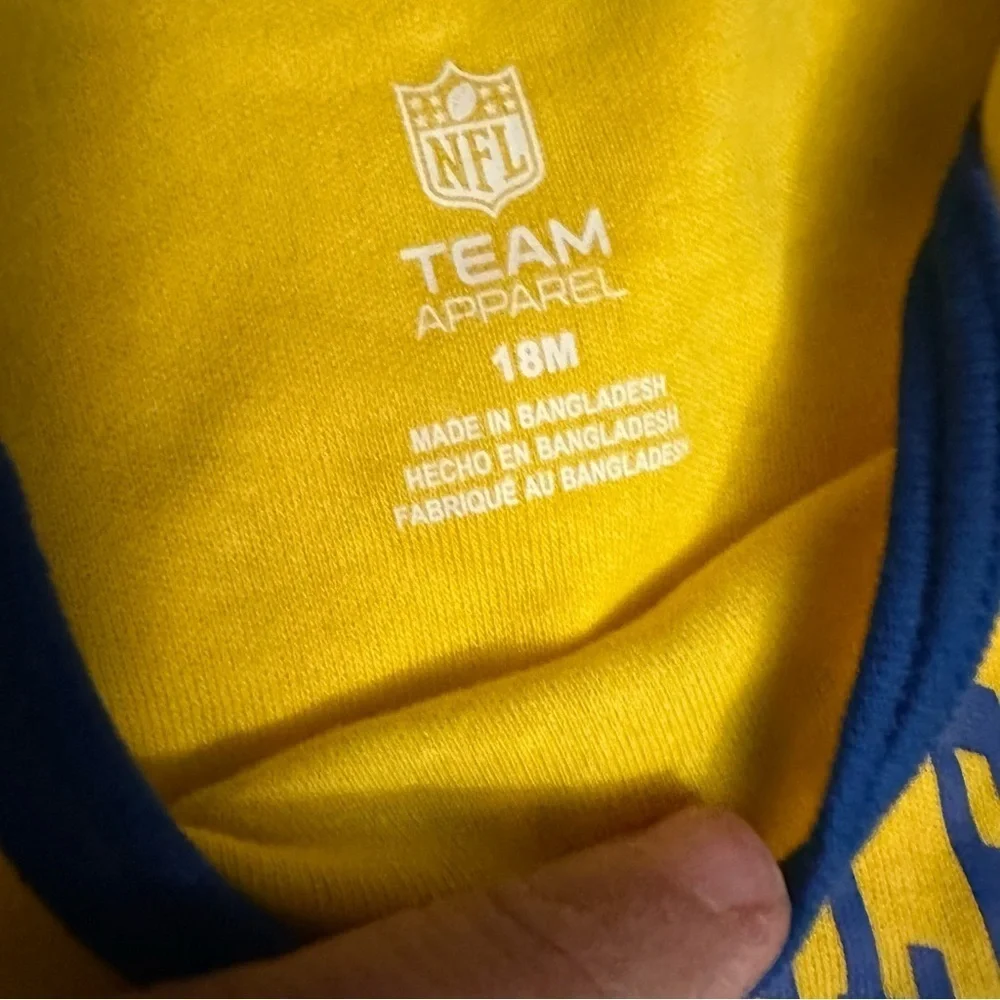 NFL Los Angeles Rams Kids Bodysuit in Yellow and Blue